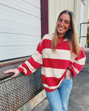 Load image into Gallery viewer, FREE PEOPLE: CLASSIC STRIPE CREW - CHERRY STRIPE COMBO