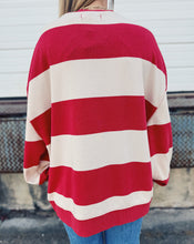 Load image into Gallery viewer, FREE PEOPLE: CLASSIC STRIPE CREW - CHERRY STRIPE COMBO