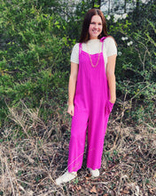 Load image into Gallery viewer, EASY GOING LINEN JUMPSUIT - MAGENTA
