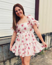Load image into Gallery viewer, LUCY PARIS: MADELINE MINI DESS - WHITE PINK FLORAL

