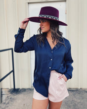 Load image into Gallery viewer, LUCY PARIS: ELENA BUTTONDOWN TOP - NAVY
