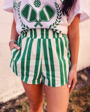 Load image into Gallery viewer, SHOW ME YOUR MUMU: RUSSELL SHORTS - CENTER COURT STRIPE
