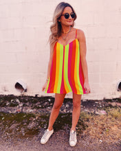 Load image into Gallery viewer, SHOW ME YOUR MUMU: RASCAL ROMPER - NEON VACAY STRIPE
