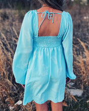 Load image into Gallery viewer, SHOW ME YOUR MUMU: MARIANNA MINI DRESS - BLUE CLIP BUTTERFLY (S)
