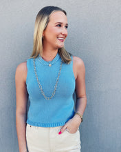 Load image into Gallery viewer, SINCERELY OURS: SIERRA SWEATER TANK - POWDER BLUE
