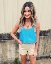 Load image into Gallery viewer, LUCY PARIS: MOMO CROPPED TOP - BLUE
