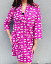 Load image into Gallery viewer, UNCLE FRANK: CAT&#39;S MEOW PRINTED DRESS - MAGENTA
