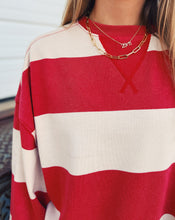 Load image into Gallery viewer, FREE PEOPLE: CLASSIC STRIPE CREW - CHERRY STRIPE COMBO