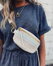 Load image into Gallery viewer, HOBO: FERN BELT BAG - WHITE MULTI STITCH
