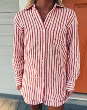 Load image into Gallery viewer, Z SUPPLY: SATURDAYS STRIPE SHIRT - CRIMSON CRUSH
