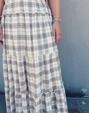 Load image into Gallery viewer, PLAID MAXI SKIRT - CREAM MULTI (L)
