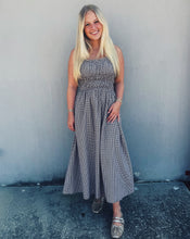 Load image into Gallery viewer, GINGHAM MIDI DRESS - CHOCOLATE

