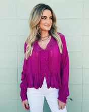 Load image into Gallery viewer, FREE PEOPLE: ELODIE BLOUSE - DRAGONFRUIT
