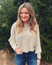 Load image into Gallery viewer, SADIE &amp; SAGE: ARDEN STRIPE DOLMAN TOP - GREY IVORY
