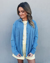 Load image into Gallery viewer, Z SUPPLY: REESE JERSEY BUTTON UP - SANTORINI INDIGO
