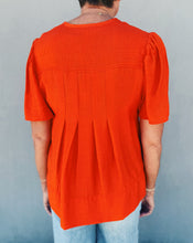 Load image into Gallery viewer, FLUTTER SLEEVE V-NECK TOP - TOMATO
