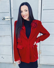 Load image into Gallery viewer, STEVE MADDEN: MERENE BLAZER - RED VELVET
