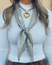 Load image into Gallery viewer, VINTAGE PAISLEY SILKY SCARF - TAUPE
