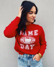 Load image into Gallery viewer, BLOCK LETTER GAME DAY SWEATER - RED
