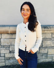 Load image into Gallery viewer, SADIE &amp; SAGE: MOCHI HEART CARDIGAN - IVORY
