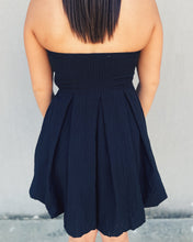 Load image into Gallery viewer, MEET ME IN SANTORINI: BOW STRAPLESS DRESS - BLACK
