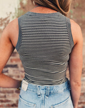 Load image into Gallery viewer, FREE PEOPLE: SO SOFT STRIPE TANK - BLACK &amp; WHITE
