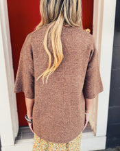 Load image into Gallery viewer, FREE PEOPLE: MARGOT SWEATER TEE - BROWNIE MELANGE
