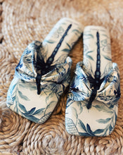 Load image into Gallery viewer, FREE PEOPLE: TIA RUCHED PRINTED SANDAL - DRAGONFLY BANDANA
