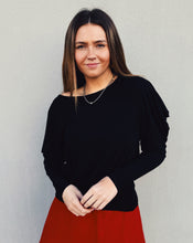 Load image into Gallery viewer, FREE PEOPLE: MOXIE LONG SLEEVE TOP - BLACK
