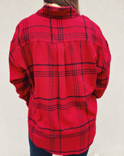 Load image into Gallery viewer, Z SUPPLY: RIVER PLAID BUTTON UP - RED DAHLIA
