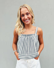 Load image into Gallery viewer, SADIE &amp; SAGE: NOMAD STRIPE TANK - CHARCOAL STRIPE
