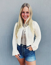 Load image into Gallery viewer, SADIE &amp; SAGE: CHAMOMILE FRONT TIE CARDIGAN - IVORY
