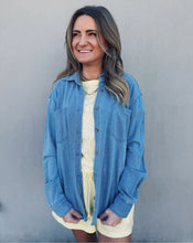 Load image into Gallery viewer, Z SUPPLY: REESE JERSEY BUTTON UP - SANTORINI INDIGO
