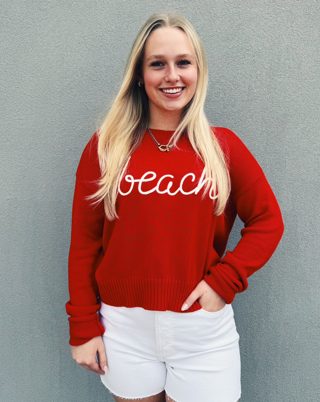 Z SUPPLY: SIENNA BEACH SWEATER - CABANA RED