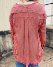 Load image into Gallery viewer, FREE PEOPLE: BY THE SHORE SHIRT - WINE COMBO
