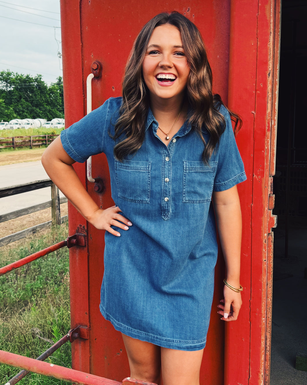 Z SUPPLY: AUTHENTIC DENIM MINI DRESS - MEDIUM INDIGO