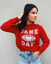 Load image into Gallery viewer, BLOCK LETTER GAME DAY SWEATER - RED
