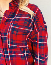 Load image into Gallery viewer, Z SUPPLY: RIVER PLAID BUTTON UP - HAUTE RED

