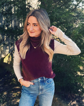 Load image into Gallery viewer, SADIE &amp; SAGE: CROSBY FUZZY SWEATER - BURGUNDY
