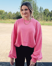 Load image into Gallery viewer, COTTON CANDY CROPPED PULLOVER - PINK
