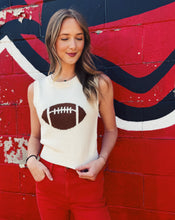 Load image into Gallery viewer, EMBELLISHED FOOTBALL SWEATER VEST - IVORY
