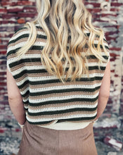 Load image into Gallery viewer, SADIE &amp; SAGE: DOVER STRIPE SWEATER - OLIVE MULTI
