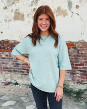 Load image into Gallery viewer, FREE PEOPLE: MARGOT SWEATER TEE - ANGEL FALLS MELANGE
