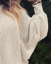 Load image into Gallery viewer, SADIE &amp; SAGE: ARDEN STRIPE DOLMAN TOP - GREY IVORY
