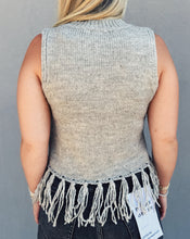 Load image into Gallery viewer, FRINGY SWEATER VEST - HEATHER GREY
