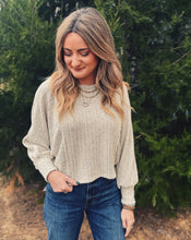 Load image into Gallery viewer, SADIE &amp; SAGE: ARDEN STRIPE DOLMAN TOP - GREY IVORY
