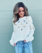 Load image into Gallery viewer, SADIE &amp; SAGE: BETTIE EMBROIDERED SWEATER - IVORY
