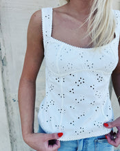 Load image into Gallery viewer, FREE PEOPLE: FULL BLOOM EYELET CAMI - IVORY
