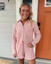 Load image into Gallery viewer, Z SUPPLY: SATURDAYS STRIPE SHIRT - CRIMSON CRUSH
