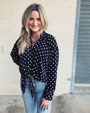 Load image into Gallery viewer, LUCY PARIS: RUE BUTTON DOWN TOP - BLACK/CREAM
